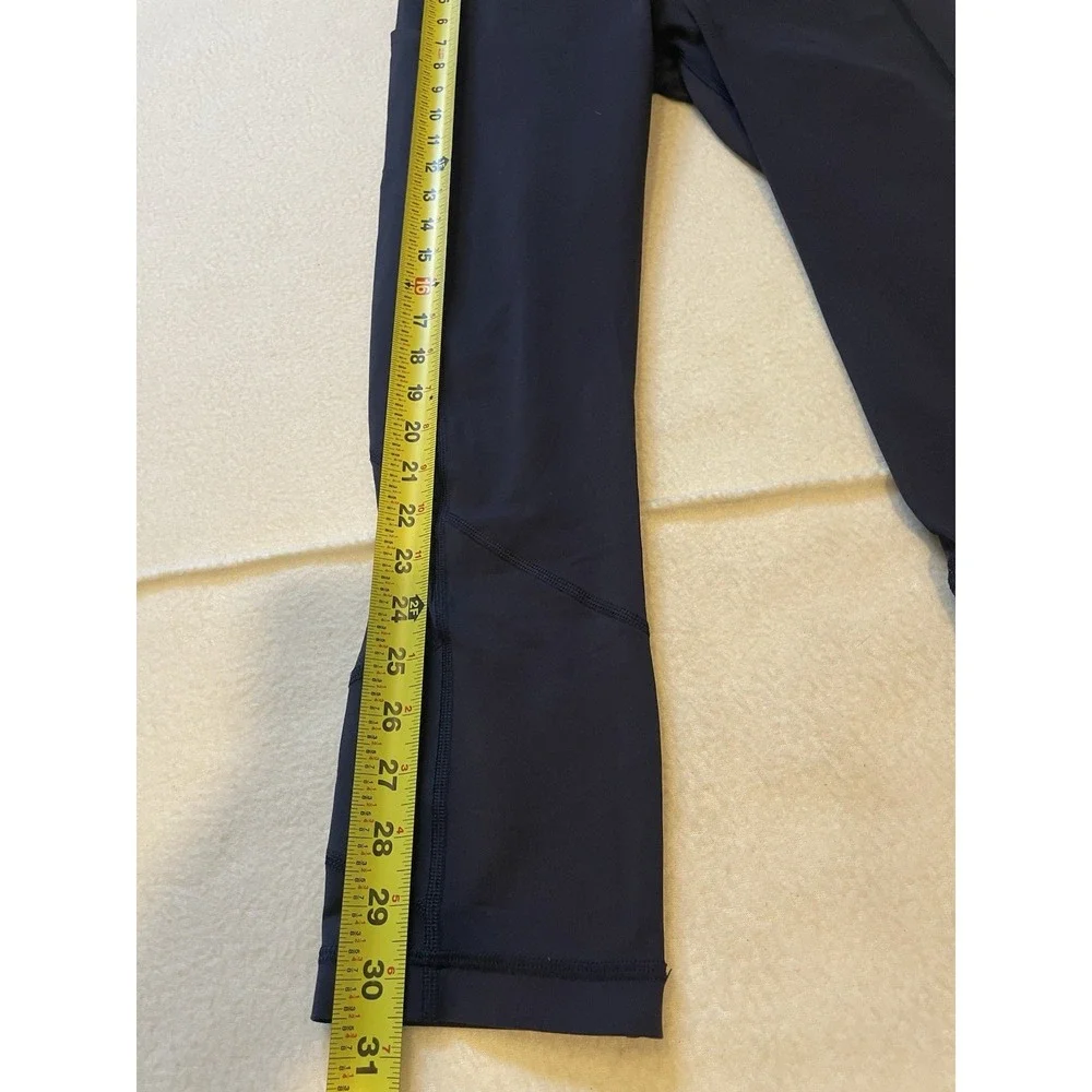 Lululemon Cropped Leggings Women's Size 6 Blue Stretch Yoga Pockets‎ Athleisure